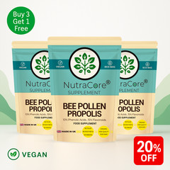 Bee Pollen Propolis Capsule 600mg-(10% Phenolic Acids, 15% Flavonoid)-180Capsule