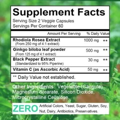 Rhodiola Rosea Capsule 1000mg – Help Energy & Mental Health