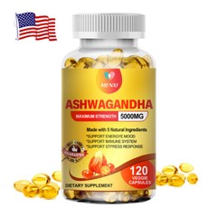 5000mg Ashwagandha Capsules – 120 Vegan Pills – Anxiety,Stress,Immune Support