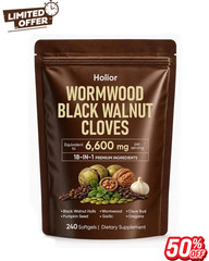 Holior 18-in-1 Black Walnut & Wormwood Herbal Blend for 240 Count (Pack of 1)