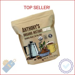 Anthony’s Organic Instant Coffee,14oz, Ultra Fine Microground, Gluten Free, Arab
