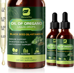 B BEWOTHS Organic Oregano Oil Drops | Oil of Oregano with Black Seed Oil, Vitami