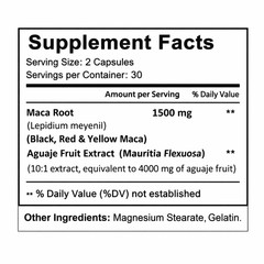 Natural capsules Maca root super food