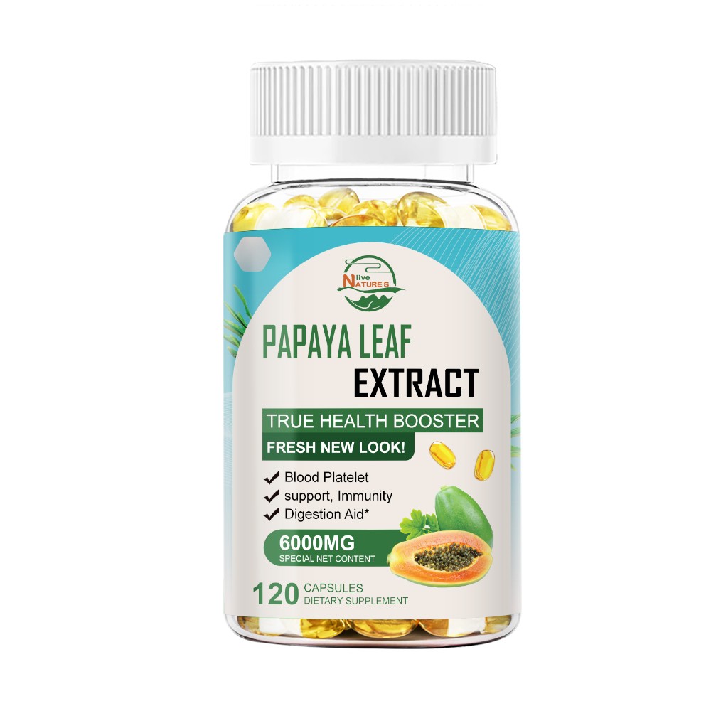 Papaya Leaf Extract Capsules – 600mg – 120 Count – Platelet & Digestive Support