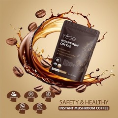 Mushroom Coffee, Instant Mushroom Coffee with Cordyceps, Reishi, King Trumpet,