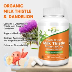 Silymarin, Dandelion, Artichoke – 1000 Mg Reduces Burden on Liver