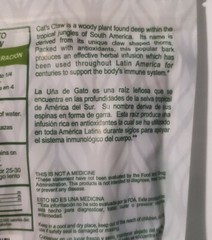 3 Bags – UÑA DE GATO Cats Claw Tea Herbal Infusion – bark Nuestra Salud