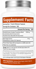 VitaCosmoX Full Spectrum Boswellia Double Strength 1200 mg 180 Cap Help Joint