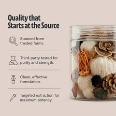 Ultimate Mushroom Complex Powder 12:1 Extract 29% Beta-Glucans 60 Servings