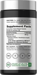 Cordyceps Sinensis Capsules 2000mg | 200 Ct | Mushroom Supplement | by Horbaach