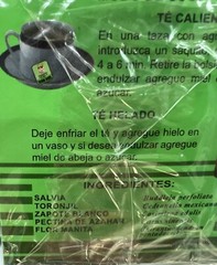 Tizana Betel Tea Flor Manita Zapote Blanco Salvia Toronjil Azahar 25 Tea Bags