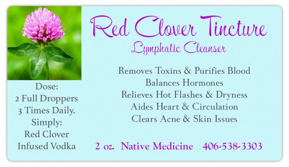 Red Clover Tincture Cleans Lymph, Balances Hormones, Purifies Blood & Heals