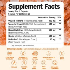Turmeric Supplement with 65% Boswellia Extract Capsules 60 Count (Pack of 1)