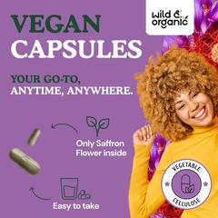 Wild & Organic Saffron Extract Capsules 88.5 mg – Mood, Focus, Eye Support