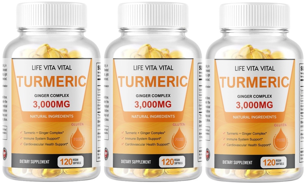 Turmeric Curcumin & Ginger Complex 3000mg 360 Softgels BLACK PEPPER ANTIOXIDANT