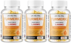 Turmeric Curcumin & Ginger Complex 3000mg 360 Softgels BLACK PEPPER ANTIOXIDANT
