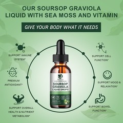 2X Soursop Graviola Liquid Drop for Cell Support & Regeneration, Immune Boost