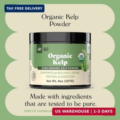 Organic Kelp Powder Supplement – Bulk Raw, Dry, Pure Sea Kelp Seaweed Powder 8oz