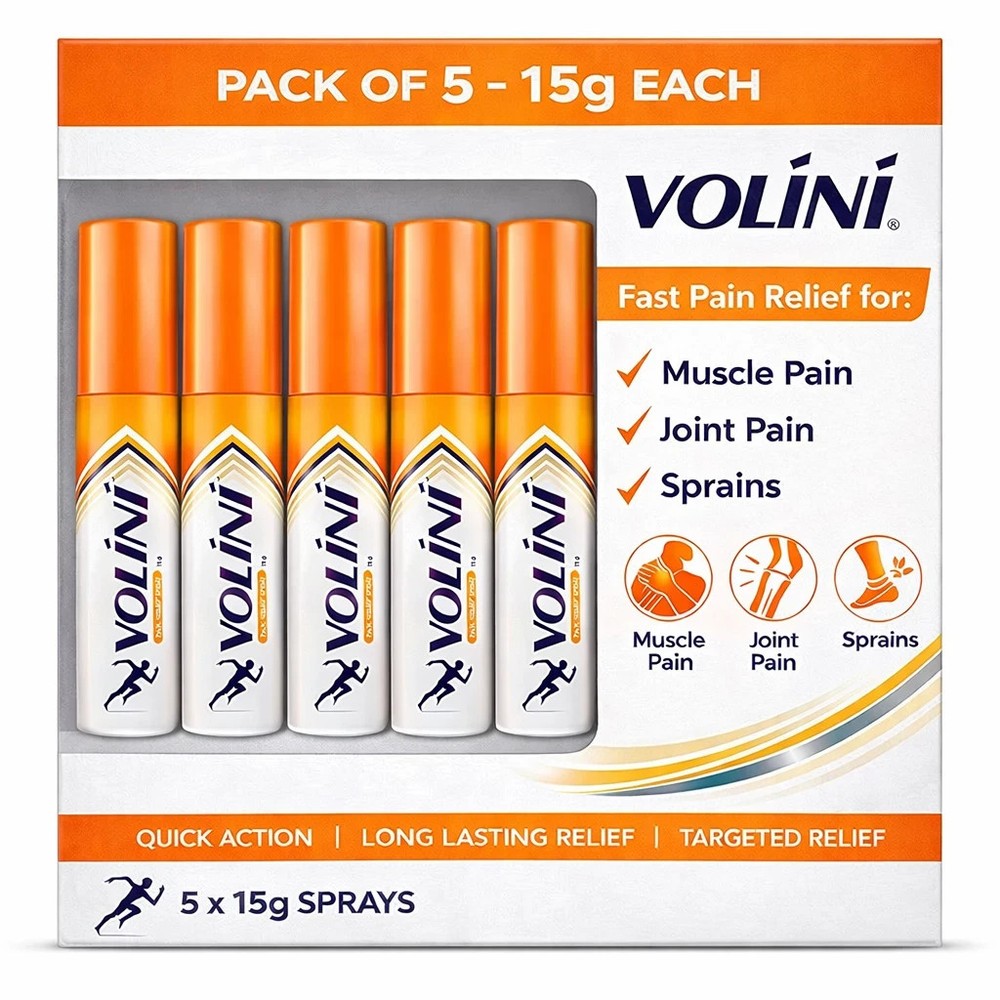 Volini Spray Muscle, Joint & Neck Pain Relief 5 X 15g FREE SHIP Exp 2027