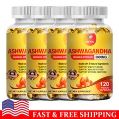 Organic Ashwagandha Capsules – 120/240/480 Pills – Anxiety,Stress,Immune Support