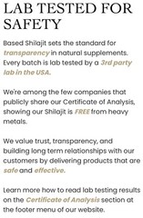 BASED Supplements SHILAJIT – 60 Resin pieces – 3rd party tested – Mens Health