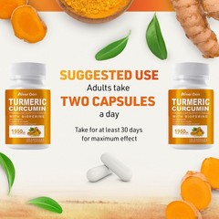 Turmeric Curcumin 1950mg 95% Extract with Black Pepper Antioxidant Support