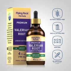 Valerian Root Liquid Extract | 4 fl oz Drops | Non-GMO | by Piping Rock