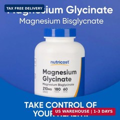 Magnesium Glycinate Capsules, 180 Capsules, 210mg | Gentle Absorption