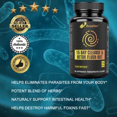 Psyllium Husk Capsules Weight Loss Detox Fibre Colon Cleanse Vegan