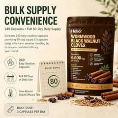 Holior 18-in-1 Black Walnut & Wormwood Herbal Blend for 240 Count (Pack of 1)