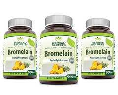 Herbal Secrets Bromelain Supplement 500mg Tablets | Non-GMO | Gluten Free