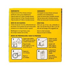 4 Pack Te Pinalim GN+Vida Tea Piñalim Pineapple Exp 2026 Up
