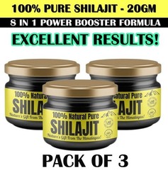 Himalayan Shilajit, Organic, Extremely Potent, Fulvic Acid 20gm (PACK OF 3)