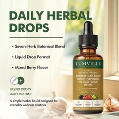 7-Herb Alcohol-Free Wormwood Drops, 2 Fl Oz | Digestive Wellness, Herbal Extract