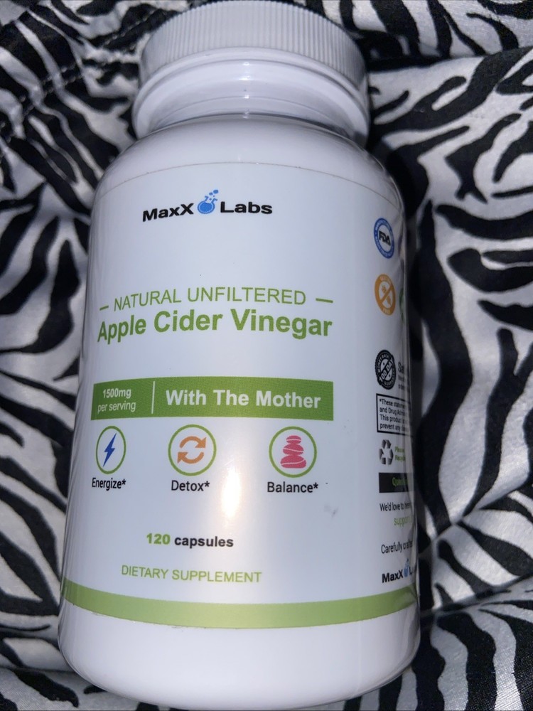 MaxX Labs Apple Cider Vinegar Capsules with Mother 1500mg ACV Pills 120 Caps