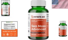 High-Potency Sea Moss & Bladderwrack Capsules – 1250mg, 60 Count for Wellness