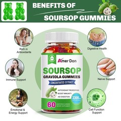 Soursop Graviola Gummies 2300mg – Antioxidant, Immune Support Graviola Soursop