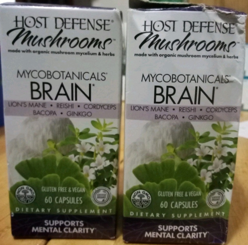 Host Defense Mushroom Brain supports mental focus Exp 5/2027+ 60 X 2pk 120