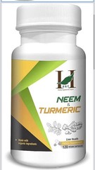 H&C Herbal Neem & Turmeric Capsules 120 Veg Caps 450mg | Immunity & Skin-3 Pack