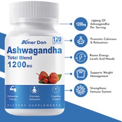Ashwagandha 1200mg Stress Anxiety Relief Immune Support High Absorption