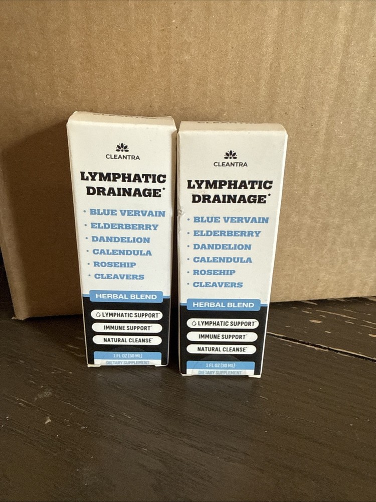 Cleantra Lymphatic Drainage Support Drops 10- in-1 Herbal Supplement 2-Pack