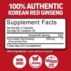 Korean Red Panax Ginseng 1500mg – Energy Supplement for Peak Performance, Foc…