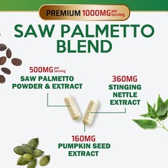 Saw Palmetto for Men 1000MG – Stinging Nettle and Pumpkin Seed Extract Prostate