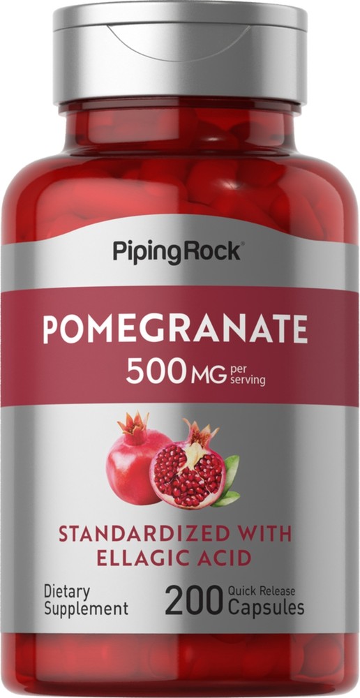 Pomegranate Extract Capsules 500mg | 200 Count | Non-GMO | by Piping Rock