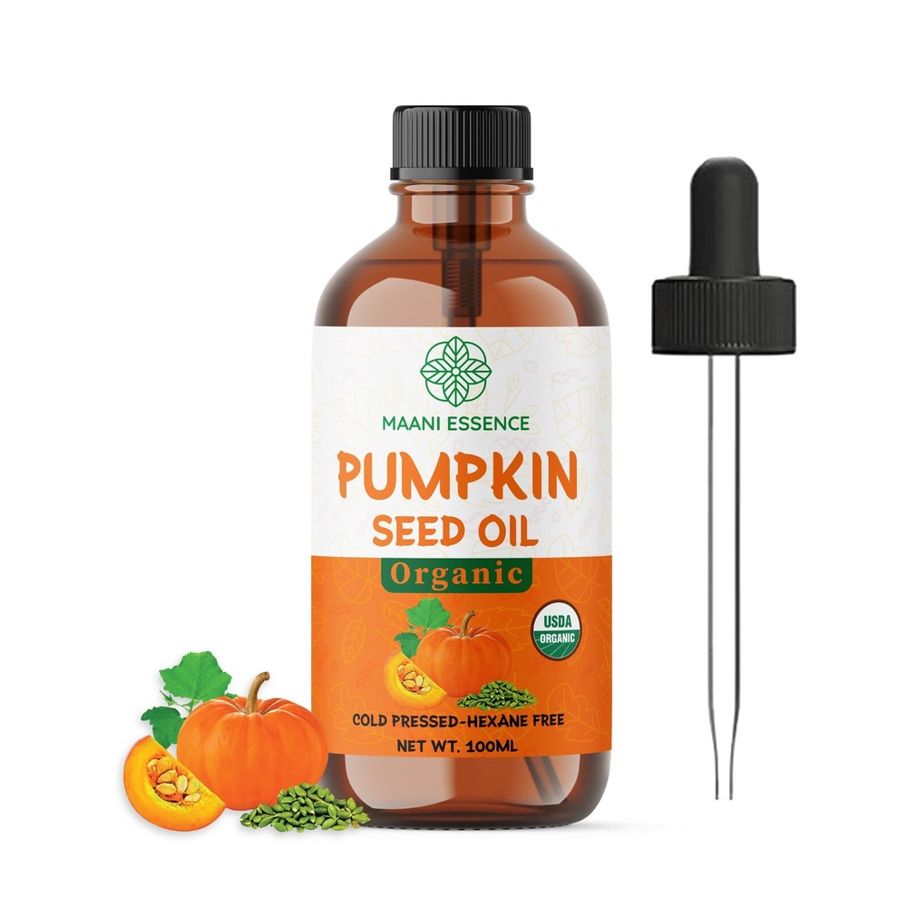 100ML LARGE ORGANIC PUMPKIN SEED OIL 100% PURE AND NATURAL -NON GMO MADE IN USA