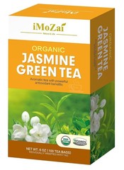 Organic Jasmine Green Tea Bags 100 Count Individually Wrapped | Lower Caffeine |
