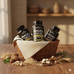 Organic Maca Root 60 Capsules 1500mg, Peruvian Maca Extract for Men & Women