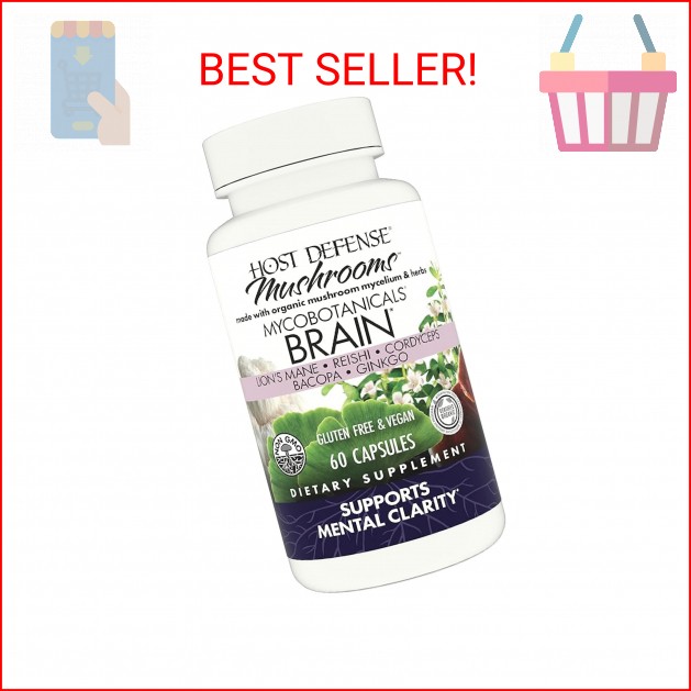 Host Defense MycoBotanicals Brain* Capsules – Brain Support Supplement with Lion