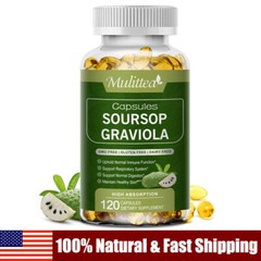 Soursop Graviola Capsules Leaf & Fruit Extract 1000mg Support Respiratory Health