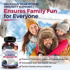 BioSchwartz Elderberry Gummies with Zinc and 60 Count (Pack of 1), Berry